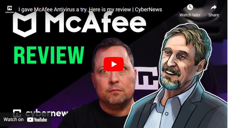 McAfee Antivirus review video screenshot