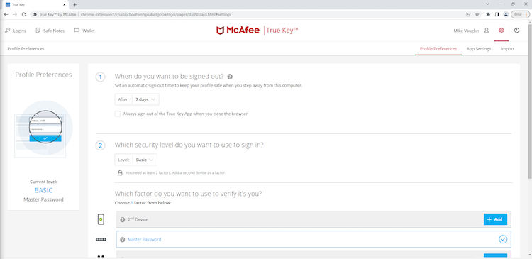 McAfee password manager